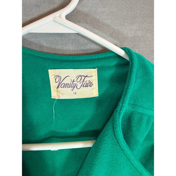 Vintage Vanity Fair Green Long Wrap Robe Size 16 Maxi Lounge Sleepwear Pockets - Picture 4 of 10